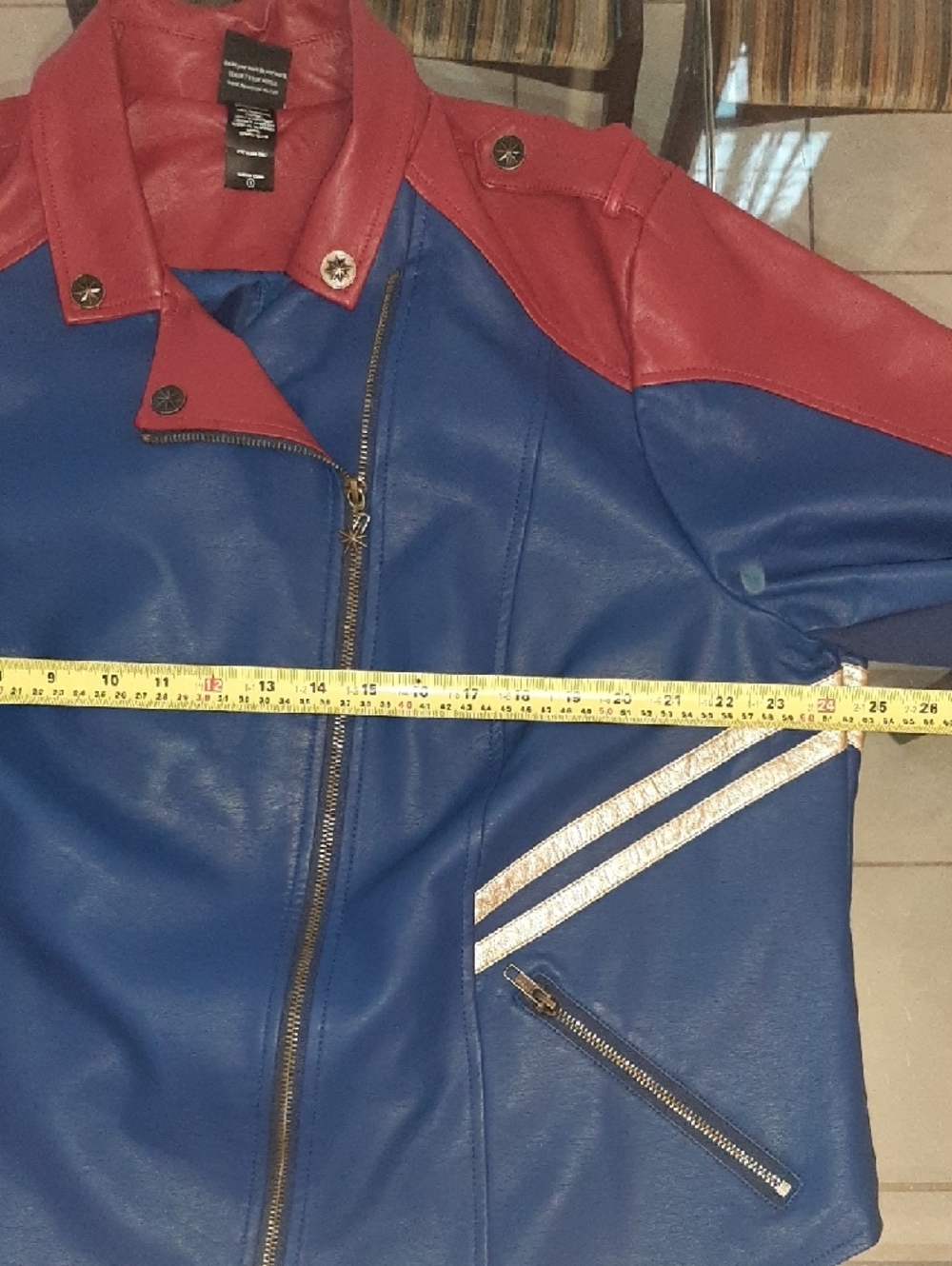 NWOT🦸‍♀CAPTN MARVEL Her Universe🦸‍♀️SUPERHERO Blue/Burgundy GOLD ACCENTS Sz XL - Picture 9 of 11